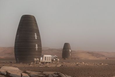 MDZol | Marsha, la construcción es en base a una mezcla de fibra de basalto (un material artificial) y bioplástico renovable procesado que se extrae de plantas cultivadas en Marte.