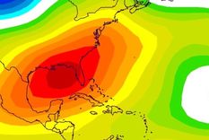 Las altas temperaturas se han concentrado entre el Golfo de México y los estrechos de Florida y Yucatán.