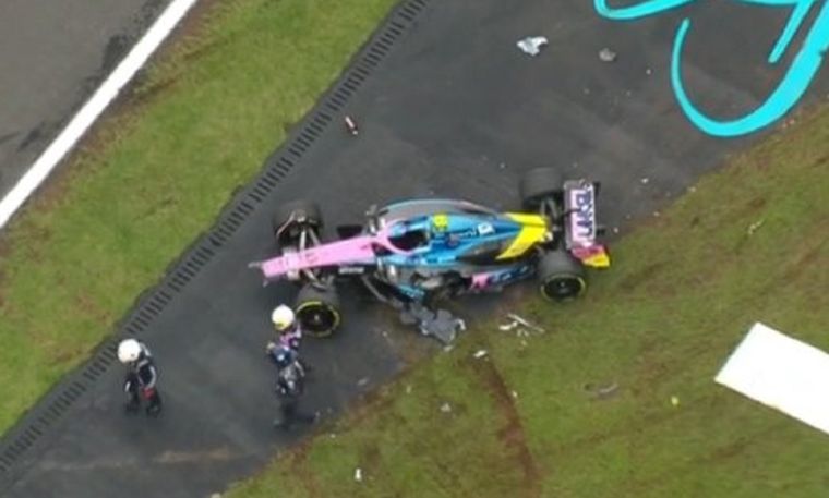 Colapinto sufrió un fuerte accidente en la Sprint.