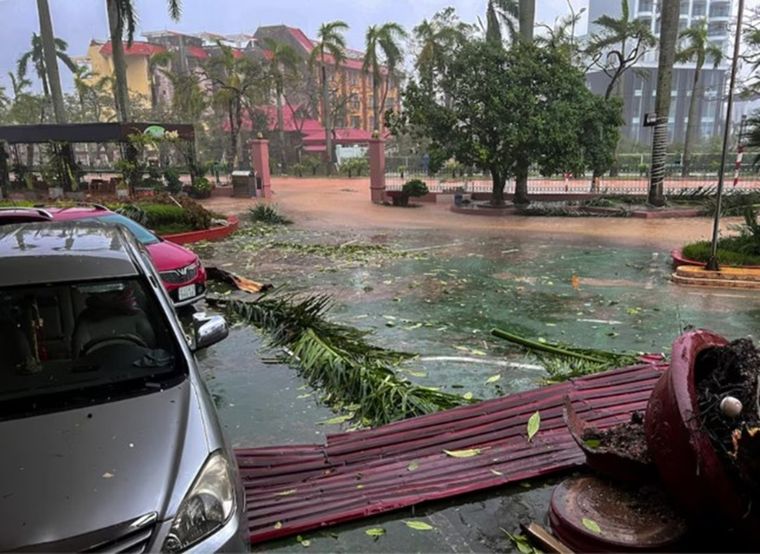 Vista general de un área devastada por el impacto del tifón Yagi, en el distrito de Do Son, ciudad de Hai Phong, Vietnam Foto: REUTERS/Minh Nguyen