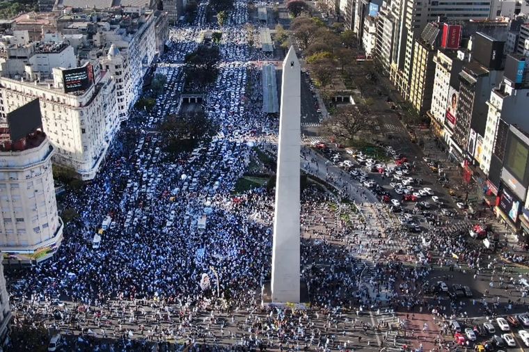 Banderazo durante la cuarentena de 2020, al que fueron manifestantes en autos principalmente Foto: GoCBA