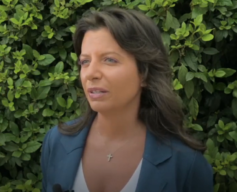 Margarita Simonián, directora de la agencia estatal de noticias RT Foto: Captura video Twitter