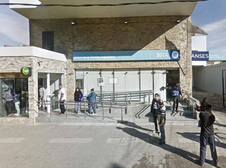 Sucursal del Banco Nación donde asesinaron a Germán Chávez.