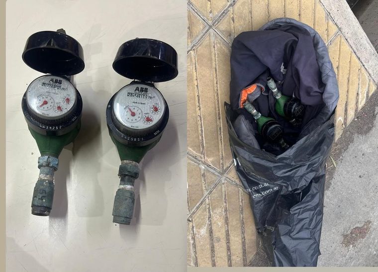 El joven quedó detenido y los medidores fueron recuperados Foto: Ministerio de Seguridad de Mendoza