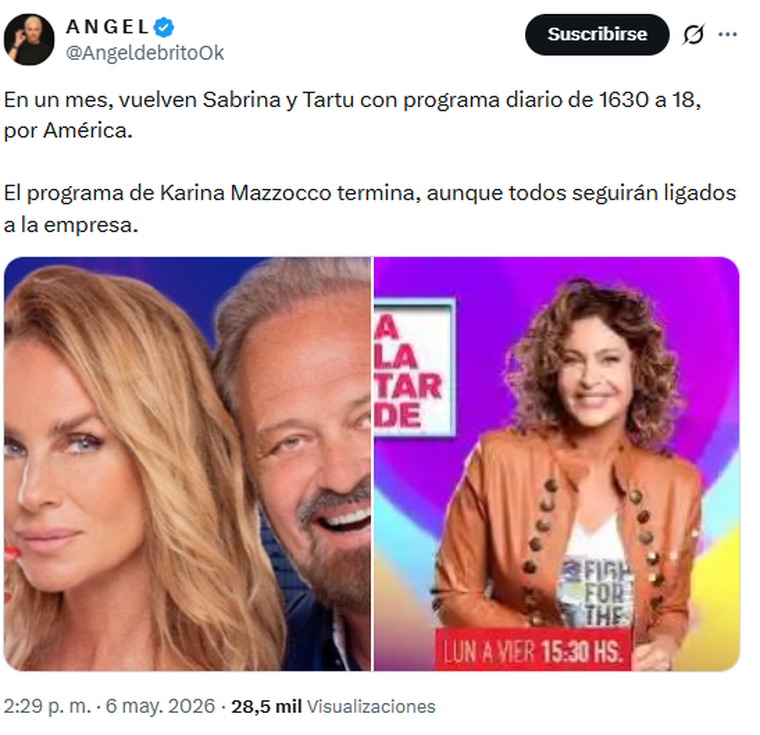 A la Tarde, el programa que canal América sacará del aire. 