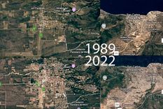 Dos ciudades turísticas que crecieron: Villa de Merlo (San Luis) y San Carlos de Bariloche (Río Negro) Foto: earthengine.google.com