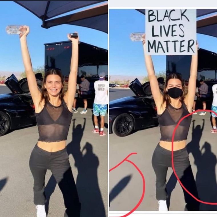 La foto original, y la cuestionada.