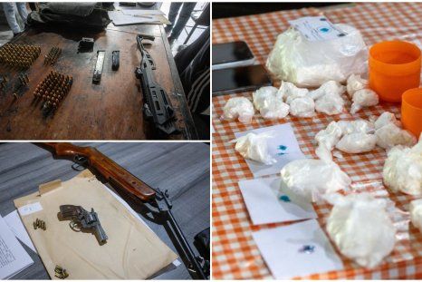 Armas, cientos de municiones y droga fraccionada, parte del secuestro obtenido en los allanamientos en Guaymallén. Armas, cientos de municiones y droga fraccionada, parte del secuestro obtenido en los allanamientos en Guaymallén.