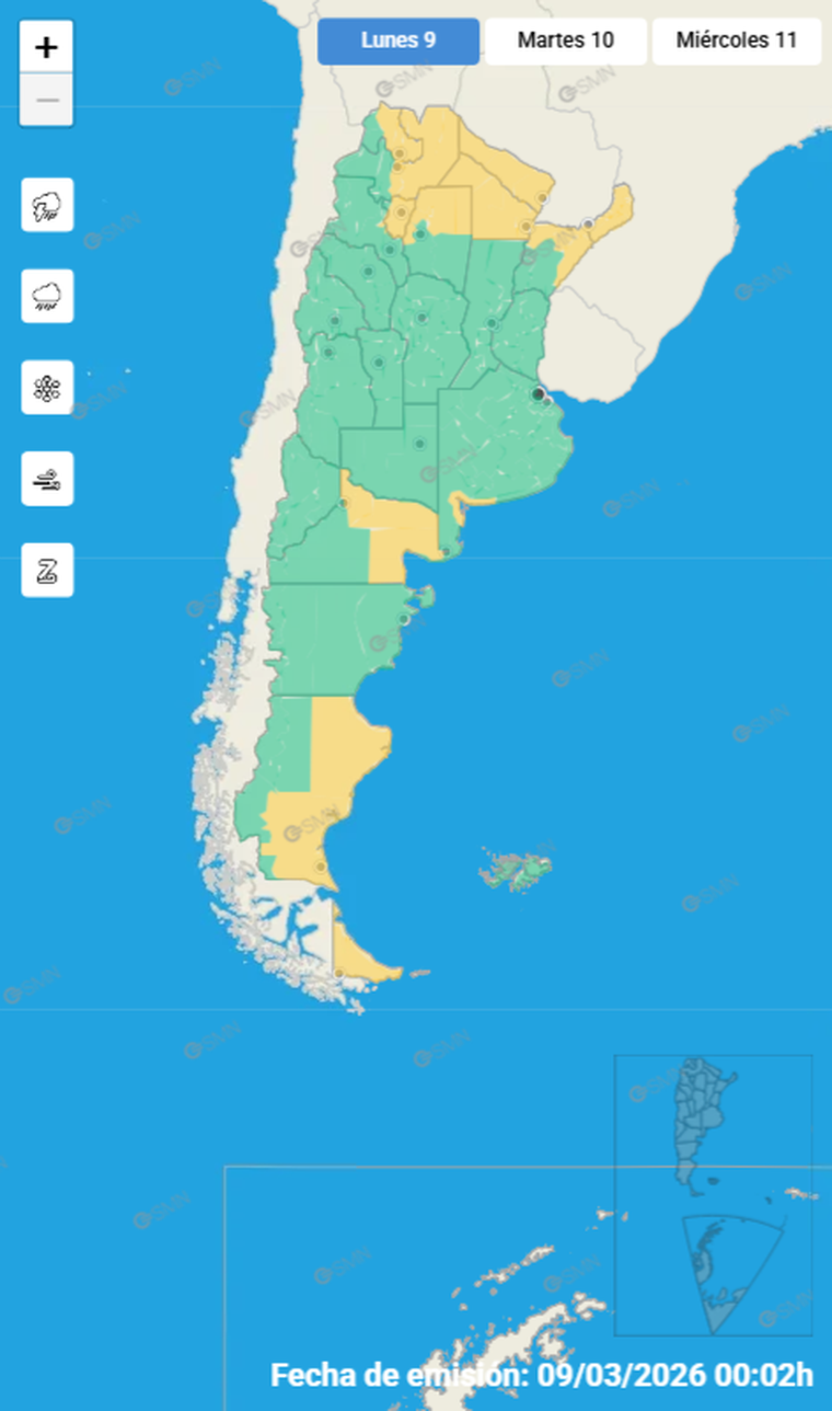 Según el pronóstico, las provincias del sur de Argentina permanecen bajo alerta por lluvias persistentes. Según el pronóstico, las provincias del sur de Argentina permanecen bajo alerta por lluvias persistentes.