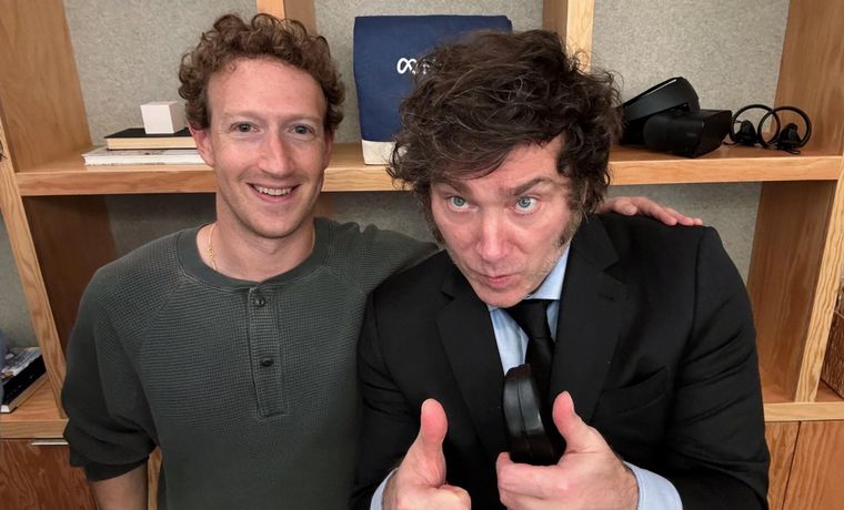 Javier Milei y Mark Zuckerberg Foto: X @JMilei