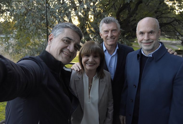 Apoyo Patricia Bullrich, Mauricio Macri y Horacio Rodríguez Larreta se juntaron para expresar su respaldo a Jorge Macri. Foto: Prensa PRO