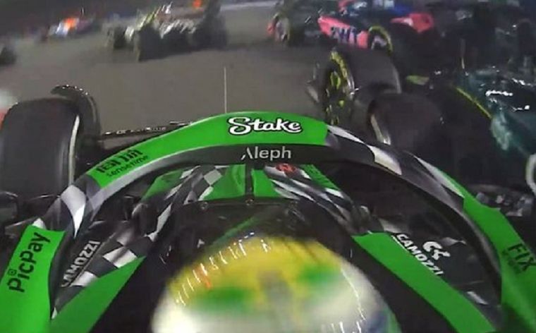 Bortoleto frenó tarde en la primera curva y terminó impactando contra Stroll.&nbsp;