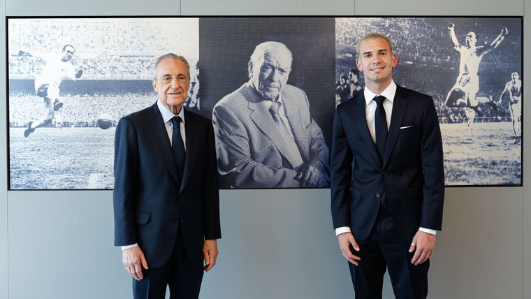 Historia y presente: en la presentación de Franco Mastantuono, Florentino Pérez elogió a River, recordó a Alfredo Di Stéfano y reforzó el lazo entre el Millonario y Real Madrid.