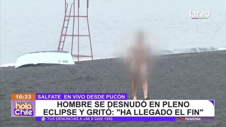 El hombre se desnudó y agredió y amenazó a las personas que estaban observando el eclipse