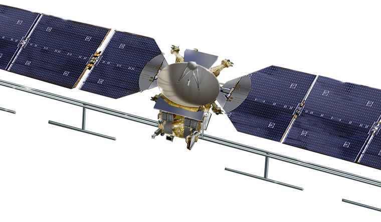 La Nasa reveló este modelo artístico conceptual de la sonda espacial Europa Clipper. Foto Nasa