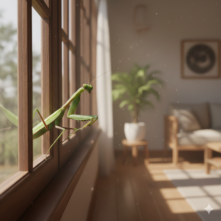 La aparición de la mantis tiene un significado especial. Fuente: IA Gemini.