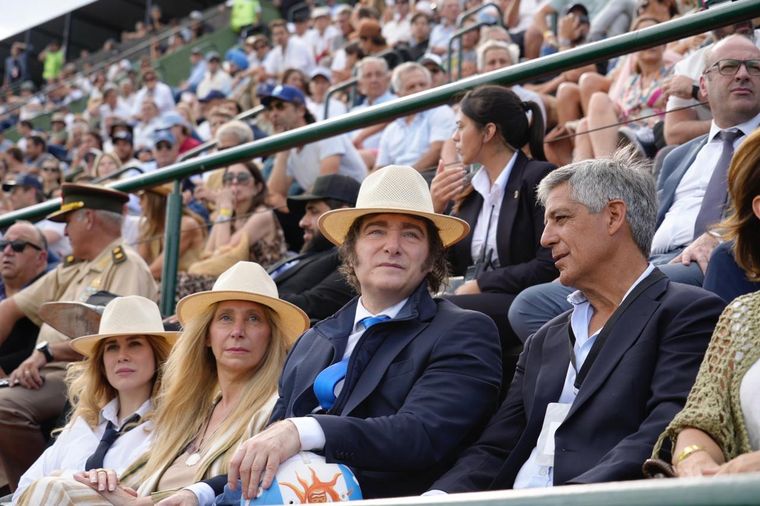 Javier Milei mirando la semifinal del Abierto de Polo Javier Milei mirando la semifinal del Abierto de Polo