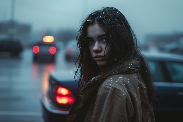 Otro espíritu, triste y apesadumbrado, eleva su brazo llamando a un taxi con la esperanza de que lo aleje de ese presente. Otro espíritu, triste y apesadumbrado, eleva su brazo llamando a un taxi con la esperanza de que lo aleje de ese presente.