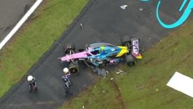 Colapinto sufrió un fuerte accidente en la Sprint. Colapinto sufrió un fuerte accidente en la Sprint.