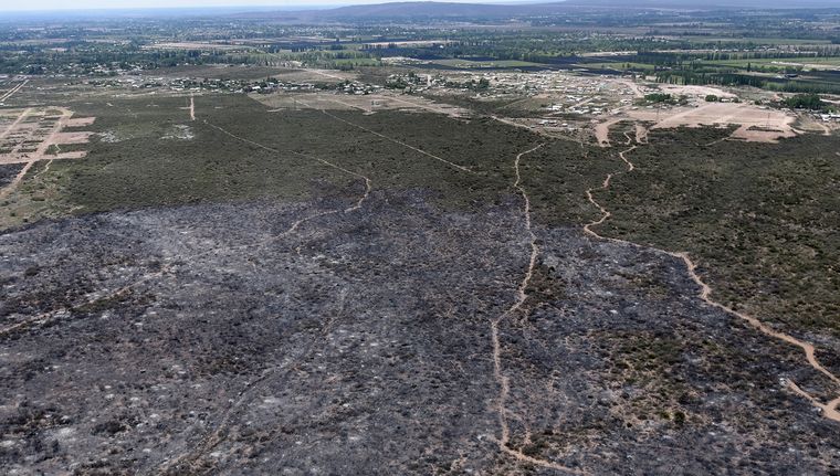 Las imágenes aéreas de cómo quedó el área afectada por el Zonda Foto: Walter Moreno/Mdz