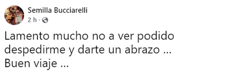 El mensaje de Semilla Bucciarelli para el Indio Solari. El mensaje de Semilla Bucciarelli para el Indio Solari.