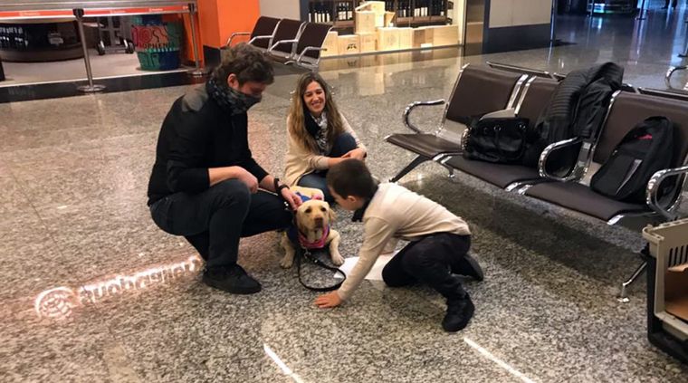 Alejandro, el nene mendocino con autismo, pudo reunirse con Ainda, la perra de asistencia Foto: Gentileza