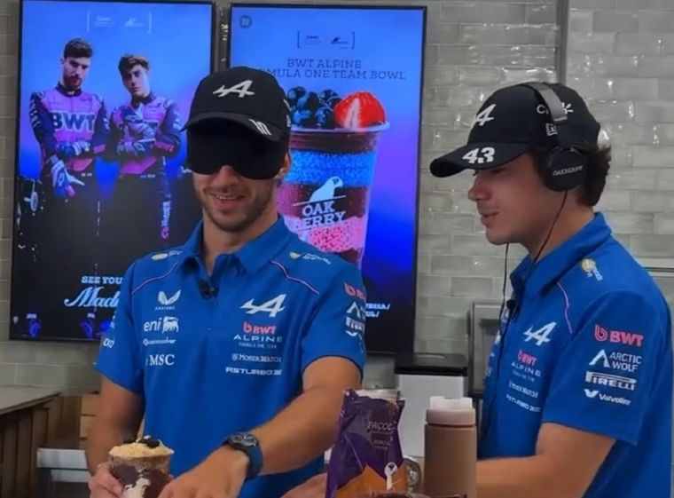 Colapinto y Gasly protagonizaron un nuevo desafío publicado por Alpine.