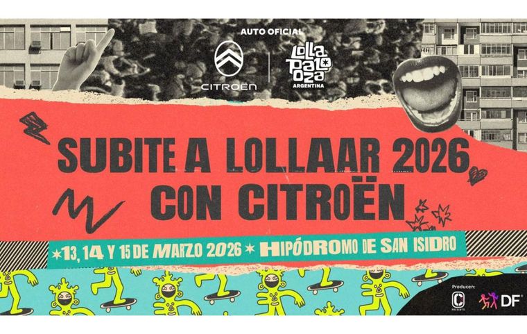 Citroën es la automotriz oficial de Lollapalooza Argentina 2026