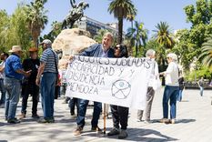 Emir Félix en la marcha de los jubilados en Mendoza.&nbsp;