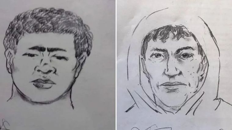 Los identikits de los atacantes, según la descripción de la víctima.