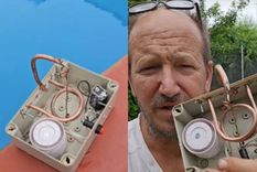 Alejandro ideó una alarma que detecta cuando un chico o una mascota cae a una pileta al percibir las ondulaciones del agua Foto: Captura de video