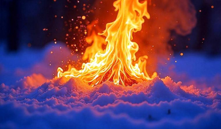 El fuego y el hielo, unidos en un estado. Foto: FreePic IA.