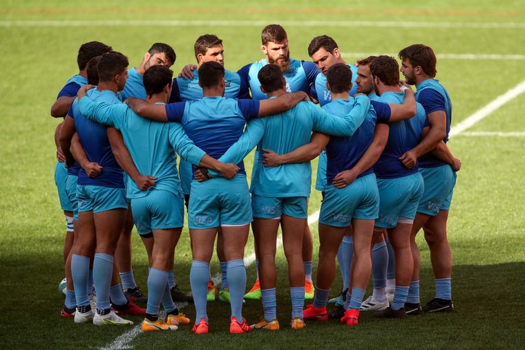 Los Pumas en el último entrenamiento. Foto: Los Pumas