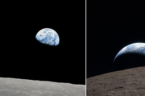 A la izquierda la foto tomada por la misión Apolo 8. A la derecha, la imagen fotografiada por Artemis II. A la izquierda la foto tomada por la misión Apolo 8. A la derecha, la imagen fotografiada por Artemis II.