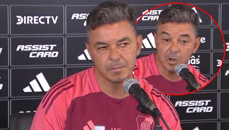 A Gallardo no le gustó nada que le pregunten si se juega parte del prestigio ganado como DT tras el multimillonario mercado de pases de River. Foto: Captura TyC Sports