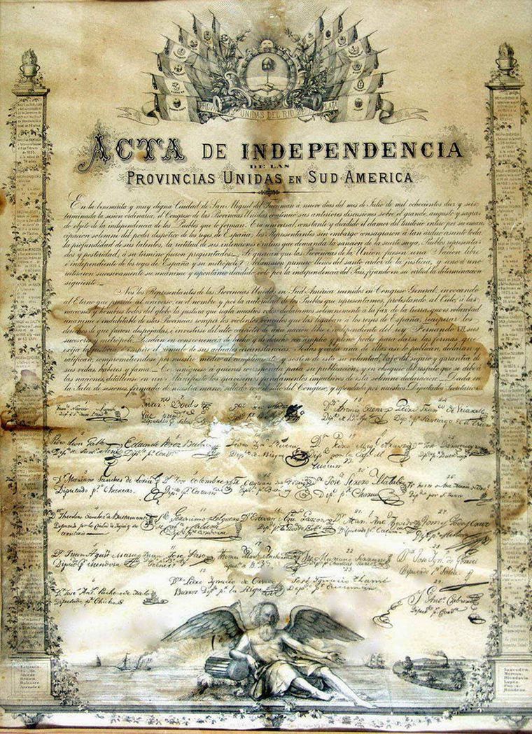 El Acta de la Independencia fue firmada por 29 representantes de distintas provincias en San Miguel de Tucumán.