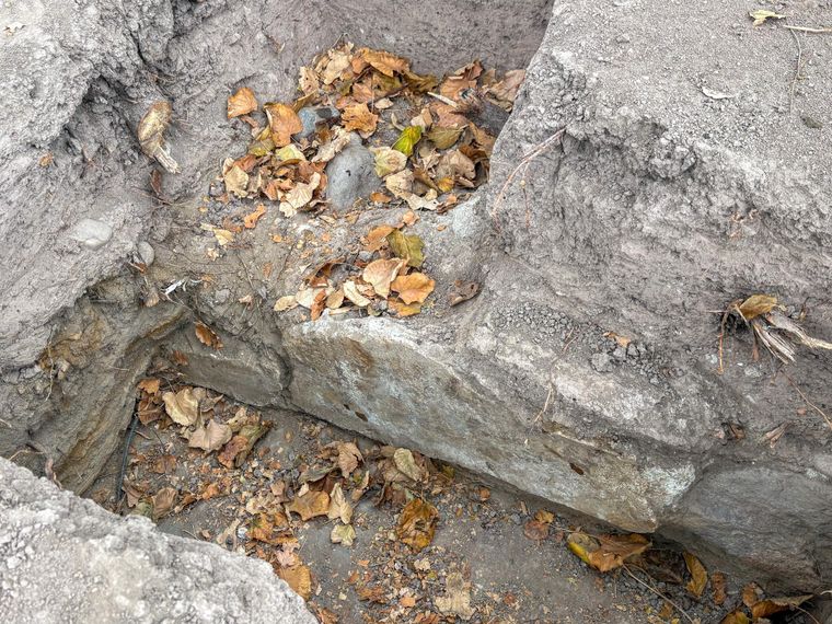 El canal detectado, uno de los hallazgos arqueológicos de la investigación. El canal detectado, uno de los hallazgos arqueológicos de la investigación.