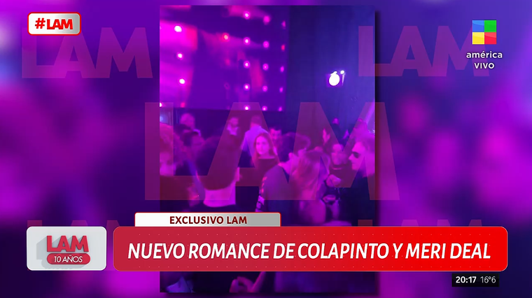 Franco Colapinto y Meri Deal juntos. Foto: captura de video / América TV.  Franco Colapinto y Meri Deal juntos. Foto: captura de video / América TV.