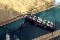 El carguero Ever Given bloqueó durante 6 días el canal de Suez. Foto: GETTY IMAGES