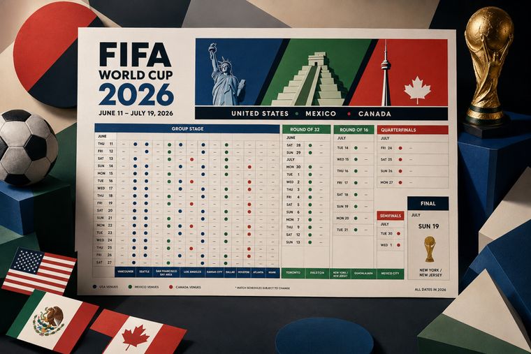 El esquema de partidos del Mundial 2026 se puede descargar de forma gratuita en formato PDF.