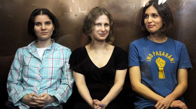 Las Pussy Riot, en el centro, Maria Aliójina- Foto: Sport.es