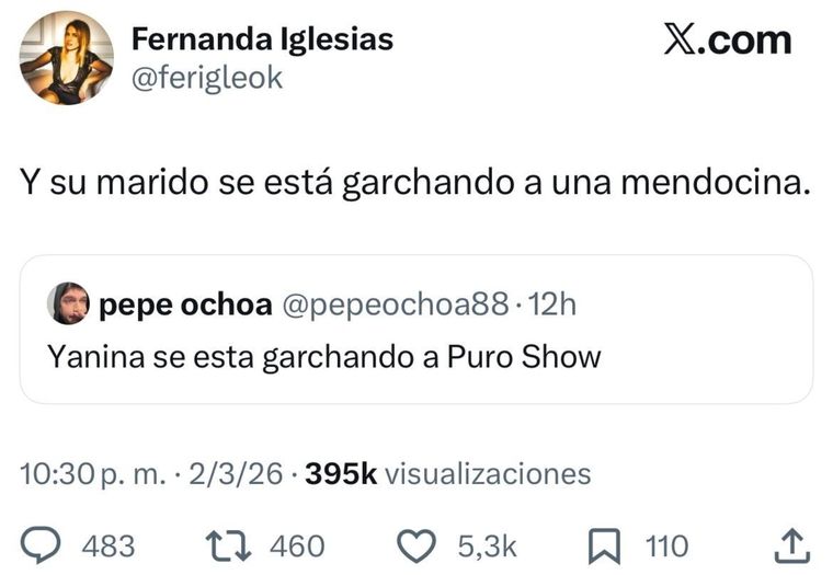 El posteo de la periodista en X. El posteo de la periodista en X.