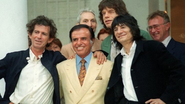 Mucho rock El ex presidente junto a los Rolling Stones.