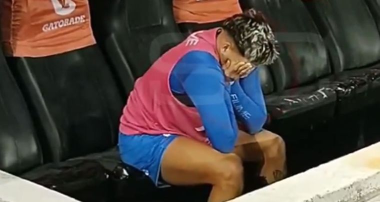 La triste imagen de Hernán López Muñoz. Foto: Captura Sports Center