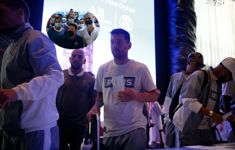 Messi en Doha Lionel Messi y sus compañeros de PSG viajaron a Qatar. Foto: PSG