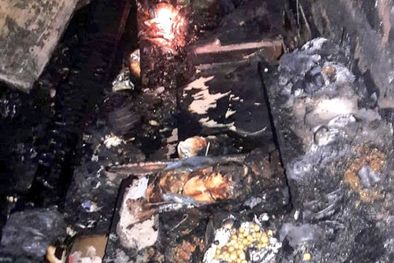 MDZol | Las llamas dejaron todo destruido en el comedor comunitario ubicado en el asentamiento Las Lonjas de Godoy Cruz Foto: Gentileza
