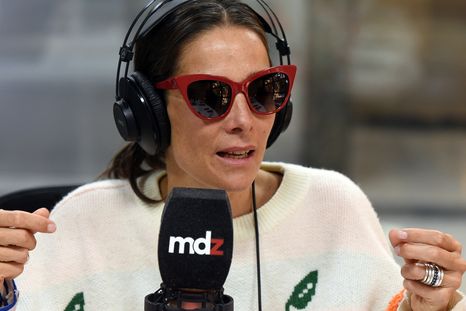 Juana Viale en los estudios de MDZ Radio. Foto: ALF PONCE MERCADO / MDZ