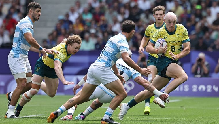 Los Pumas 7s cayeron ante Australia en el último partido del grupo. Foto: EFE
