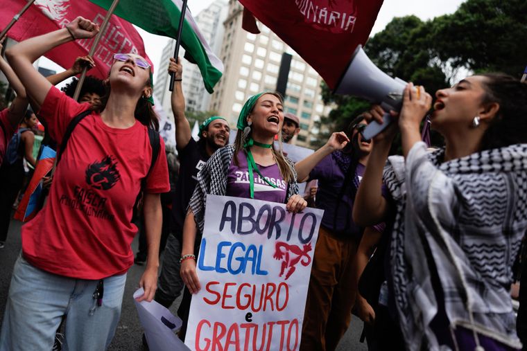 La marcha por el aborto legal en Brasil se llevó a cabo en Sao Pablo.&nbsp;&nbsp;