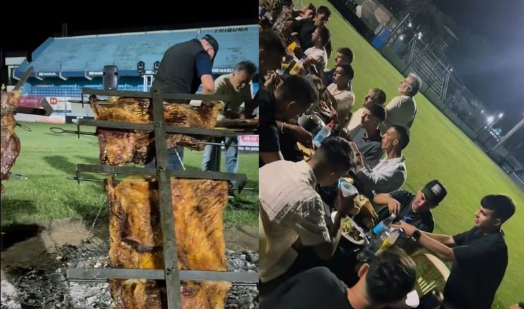 Estudiantes de Río Cuarto retornó a la máxima categoría después de 40 años y celebró a lo grande. Foto: capturas de TV.&nbsp;